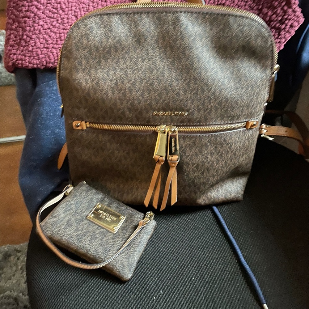 MK backpack and wristlet